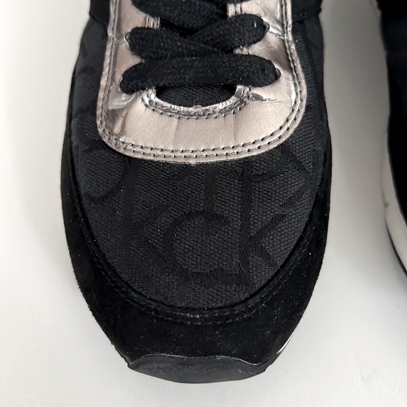 Calvin Klein Womens Tea CK Logo Black and Silver Womens Sz 9.5 - Picture 8 of 16